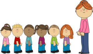 kids in a line